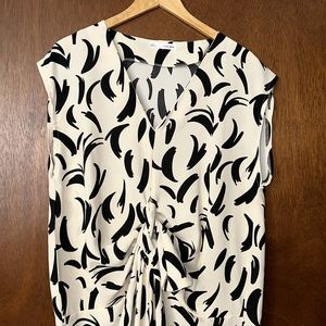 SFERA Printed Black & Cream Midi Dress